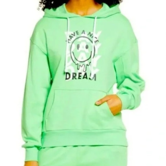 BP Nordstrom Hoodie Sweatshirt Pullover Green Have a Nice Dream Day Small - Picture 1 of 7
